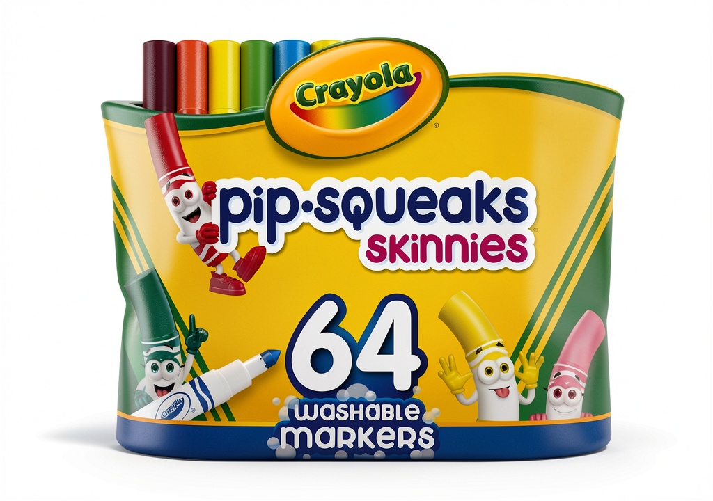 Crayola Pip-Squeaks Skinnies Markers in assorted colors on a white background