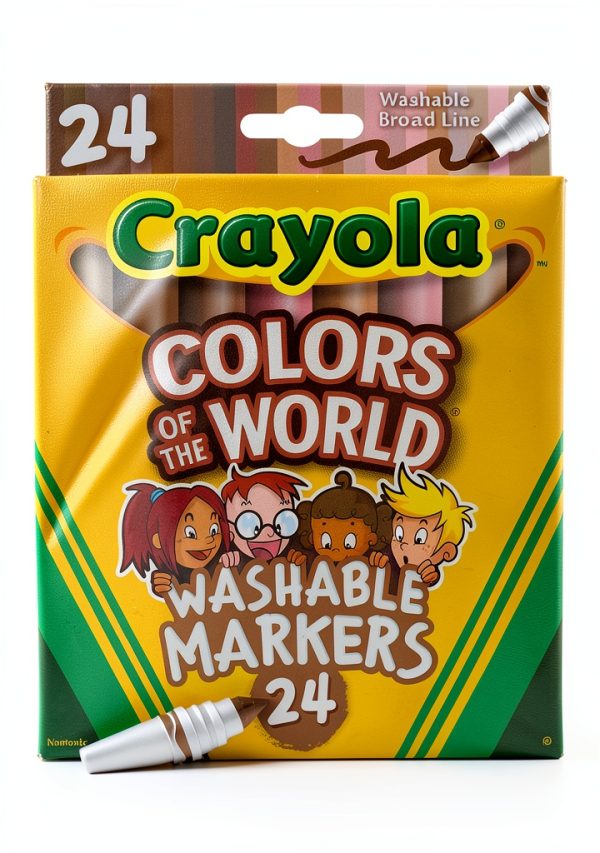 Crayola Skin Tone Markers 24 Colors Washable Kids Art-0
