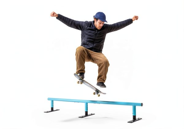 AUH Skateboard Ramp Grind Rail 71 inch Blue Metal-2