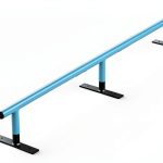 AUH Skateboard Ramp Grind Rail 71 inch Blue Metal-0