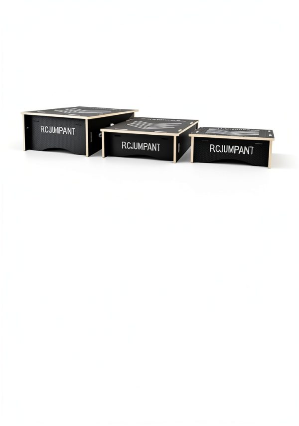 RCJUMPANT Skateboard Ramp Black Wood 35L x 23.3W x 8.7H-3