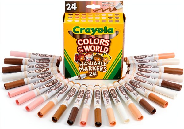 Crayola Skin Tone Markers 24 Colors Washable Kids Art-1