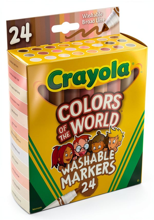 Crayola Skin Tone Markers 24 Colors Washable Kids Art-2