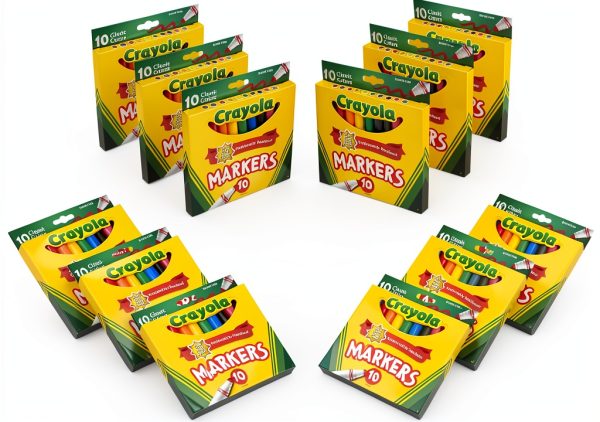 Crayola Markers Bulk 10 Count Pack for Classroom-0