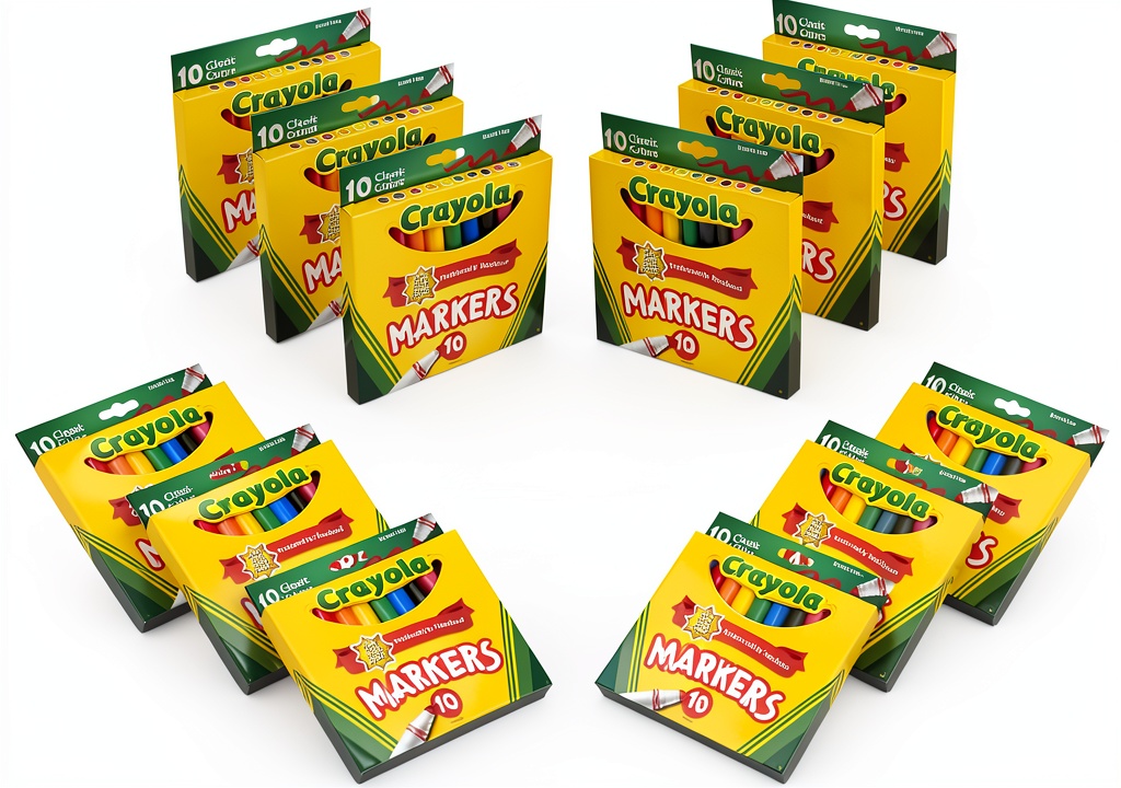 Crayola markers being used in a classroom art project
