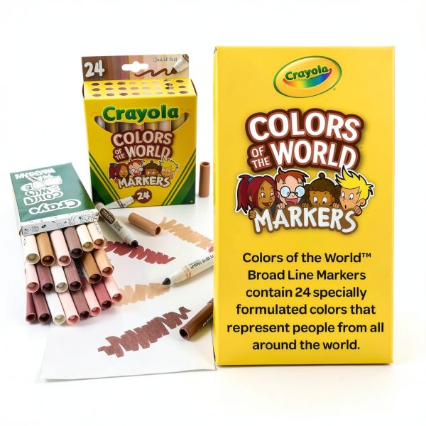 Crayola Skin Tone Markers 24 Colors Washable Kids Art-4