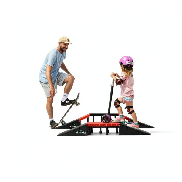 Elevate Outdoor Red Skateboard Ramp Polypropylene-4