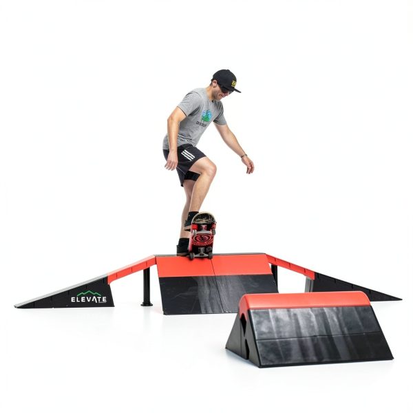 Elevate Outdoor Red Skateboard Ramp Polypropylene-2