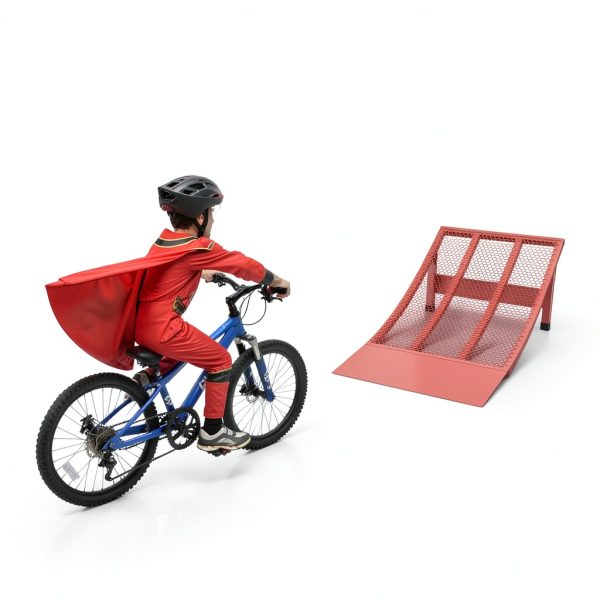 BMX Jump Ramp DOLEMODUO Iron Skateboard Ramp Red-6
