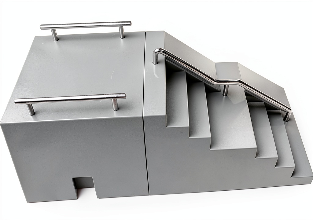 Adult assembling the Luwecf Mini Finger Skateboard Ramp on a staircase