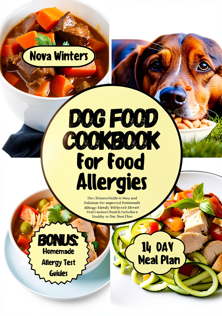 Viewing Food Allergy Guide for Dogs Kindle eBook on a tablet beside a dog bowl