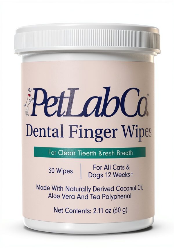 PetLab Co. Dental Finger Wipes - Easy to Use Dog & Cat Teeth Cleaner - Freshens Breath & Provides A Thorough Clean – Supports Overall Oral Hygiene – Alcohol & Fragrance Free - Packaging May Vary-0