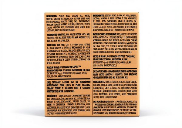 Optixcare 72-2 L-Lysine Chews for Cats - Chicken Flavor, 60 Count-2