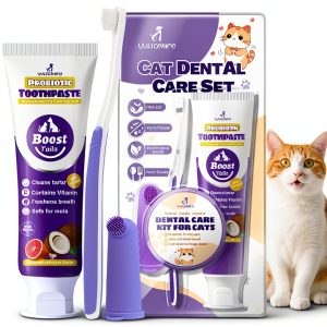 Cat Toothbrush Kit VVHOMIFE - Coconut Chicken Flavor, 2.5 oz-0