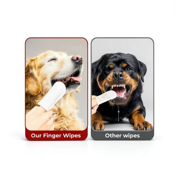 Pets & Pupps Dog Teeth Cleaning Wipes, Cats & Dogs Tooth Brushing Kit to Remove Plaque & Tartar Buildup, Dog Toothbrush and Toothpaste Alternative for Dog Breath Freshener & Dental Care, Unscented-5