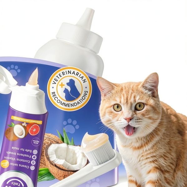Cat Toothbrush Kit VVHOMIFE - Coconut Chicken Flavor, 2.5 oz-2