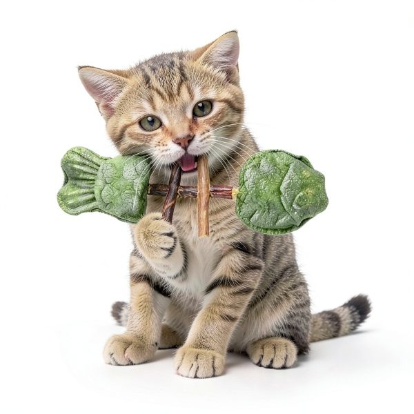 Fish Bone Cat Toy by Purrident Natural Wooden Dental Chew with Catnip-6