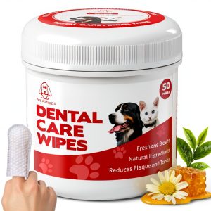 Pets & Pupps Dog Teeth Cleaning Wipes, Cats & Dogs Tooth Brushing Kit to Remove Plaque & Tartar Buildup, Dog Toothbrush and Toothpaste Alternative for Dog Breath Freshener & Dental Care, Unscented-0