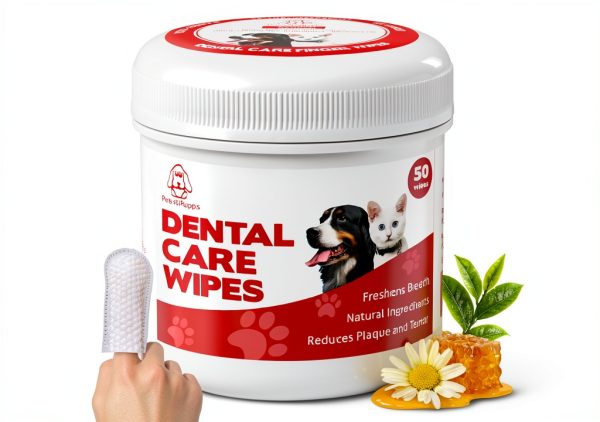 Pets & Pupps Dog Teeth Cleaning Wipes, Cats & Dogs Tooth Brushing Kit to Remove Plaque & Tartar Buildup, Dog Toothbrush and Toothpaste Alternative for Dog Breath Freshener & Dental Care, Unscented-0