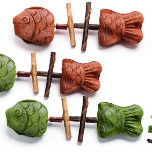 Fish Bone Cat Toy by Purrident Natural Wooden Dental Chew with Catnip-0