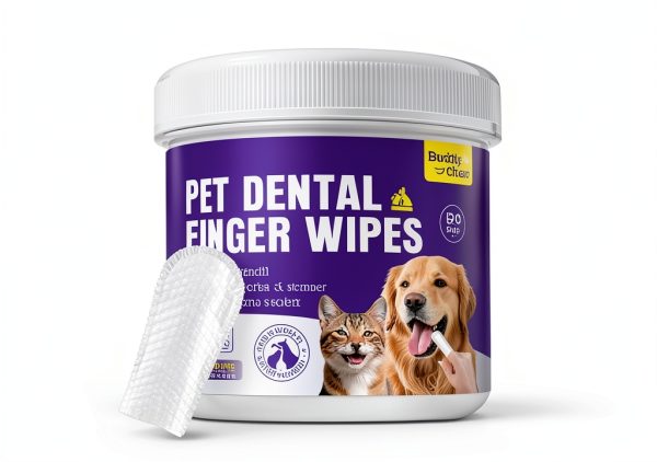 No-Rinse Dog Dental Care Wipes, Cat & Dog tooth brushing kit, Dog Wipes for Pet & Cat Teeth Cleaning, Dog toothbrush Finger Dental Wipes to Remove Plaque & Tartar, Disposable Dog Wipes - 50 Count-1