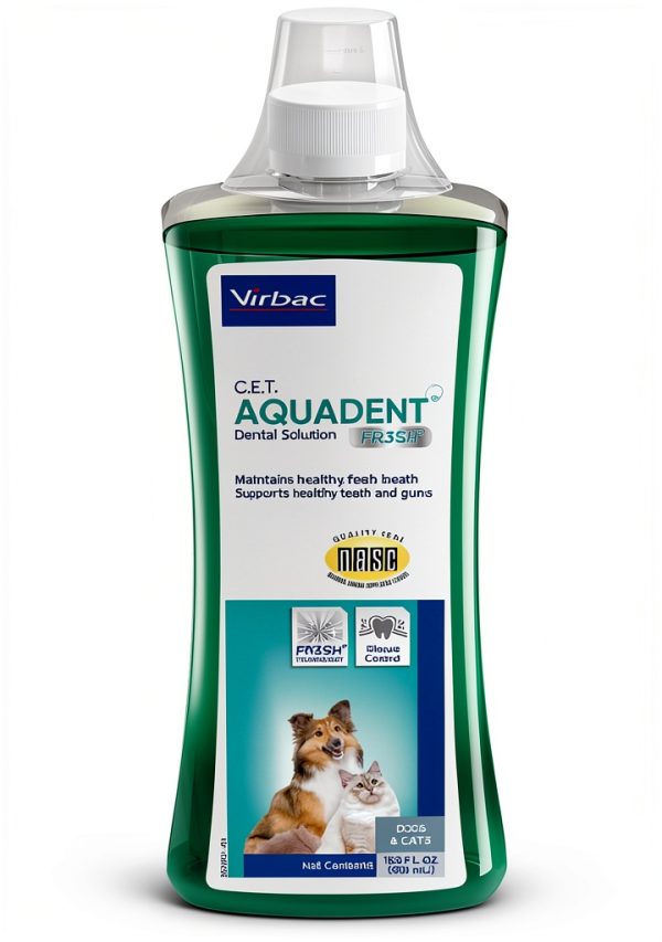 Virbac C.E.T. Aquadent Dental Solution for Dogs & Cats 500ml Sea Green-0