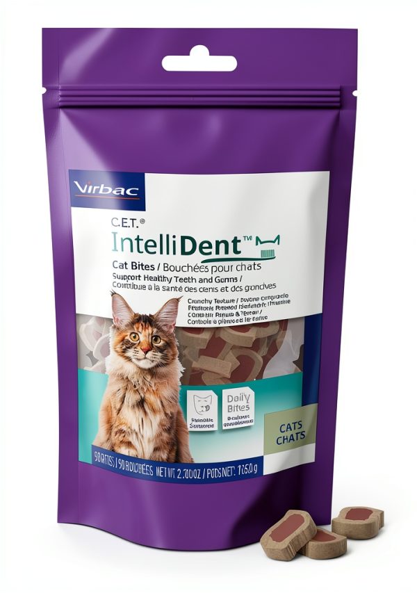 Virbac CET IntelliDent Cat Bites Dental Treats Chicken Flavor 90pcs-0