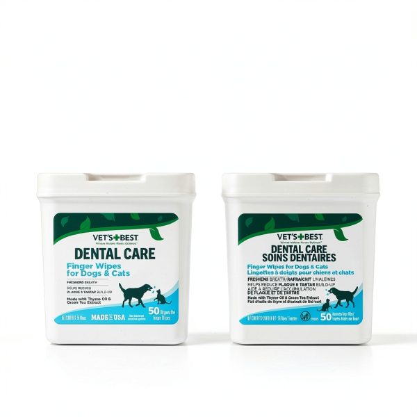 Vet's Best Finger Dental Wipes for Dogs & Cats – 50 Count Oral Care-3