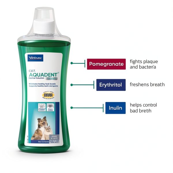 Virbac C.E.T. Aquadent Dental Solution for Dogs & Cats 500ml Sea Green-4