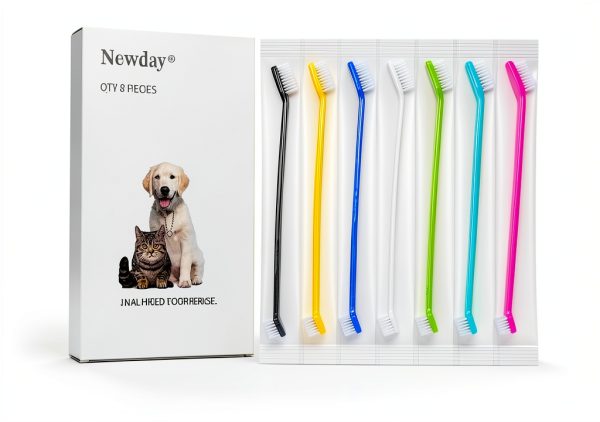 Dog Toothbrush Set of 8 Newday Dual‑Headed Soft Bristles for Pets-5