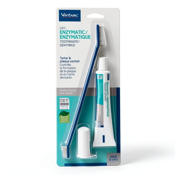 Virbac C.E.T. Oral Hygiene Kit for Cats Dogs with Dual Ended-5