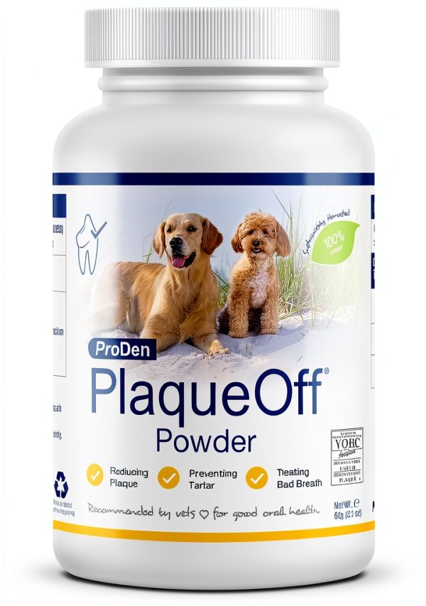 ProDen PlaqueOff Powder for Pets - Cat & Dog Breath Freshener - Plaque & Tartar Remover for Pet Oral Care - 60g-0